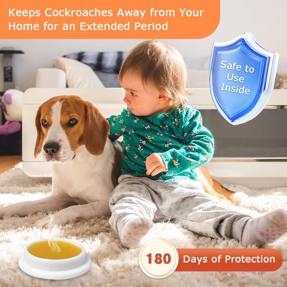 32 Pack Cockroach Gel Bait, Highly Effective Roach Gel Bait Indoor Infestation Solution, Fast Acting Cockroach Killer Indoor Home Kitchen Use, Easy to Apply & No Mess Roach Bait, Long-Lasting