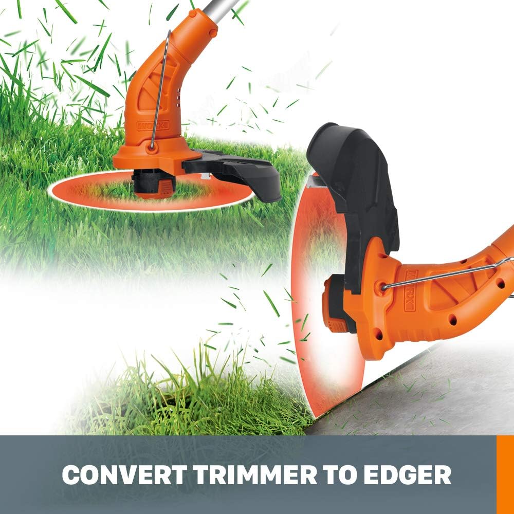 Worx String Trimmer Cordless & Edger 20V 10" Weed Trimmer PowerShare (Battery & Charger Included) WG154