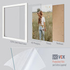 VCK 16x20 Picture Frame Set of 4 - White, Gallery-Quality Wood Poster Frames, 1.1-Inch Wide Border, Polished Plexiglass, Vertical or Horizontal Wall Display for Photo/Art/Prints, White