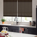 LETAU Cordless Wood Window Roller Shades, Bamboo Light Filtering Window Blinds for Outdoor Garden, Patio, Porch, Arbor, Pattern 13