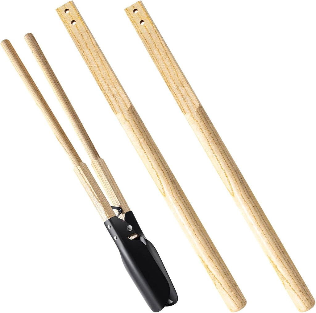 Zonon 2 Pcs Square Eye Post Hole Digger Handle Wood Post Hole Digger Replacement Handle, 48 Inches