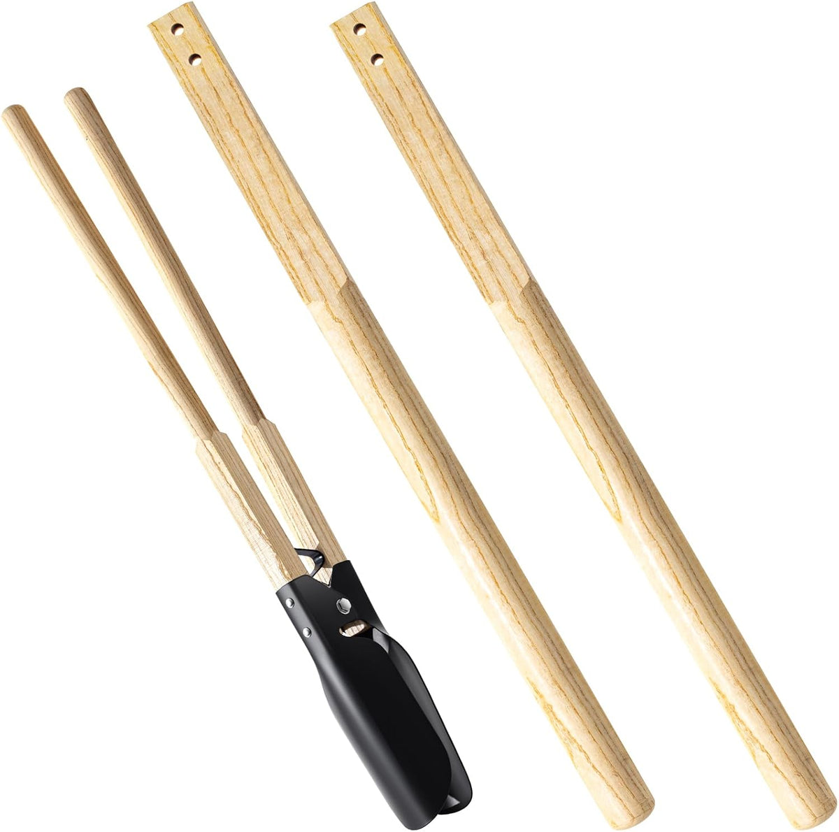 Zonon 2 Pcs Square Eye Post Hole Digger Handle Wood Post Hole Digger Replacement Handle, 48 Inches