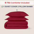 Kotton Culture 3 Pc California King Size Duvet Cover Set -100% Egyptian Cotton Sateen 600 Thread Count Ultra Soft Premium Durable Comforter Cover Zipper Closure & Corner Ties (Red Burgundy,104"x98")