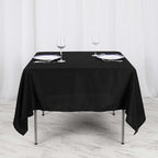 Efavormart 70" Square Linens Black Wholesale Linens Polyester Square Linen Tablecloth for Wedding Banquet Party Restaurant