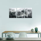 Canvas Wall Art For Living Room Modern Wall Decorations For Bedroom Foggy Forest Trees Landscape Wall Painting Office Wall Decor Canvas Prints Home Decor Ready To Hang Wall Pictures 16"X24"X3 Panels