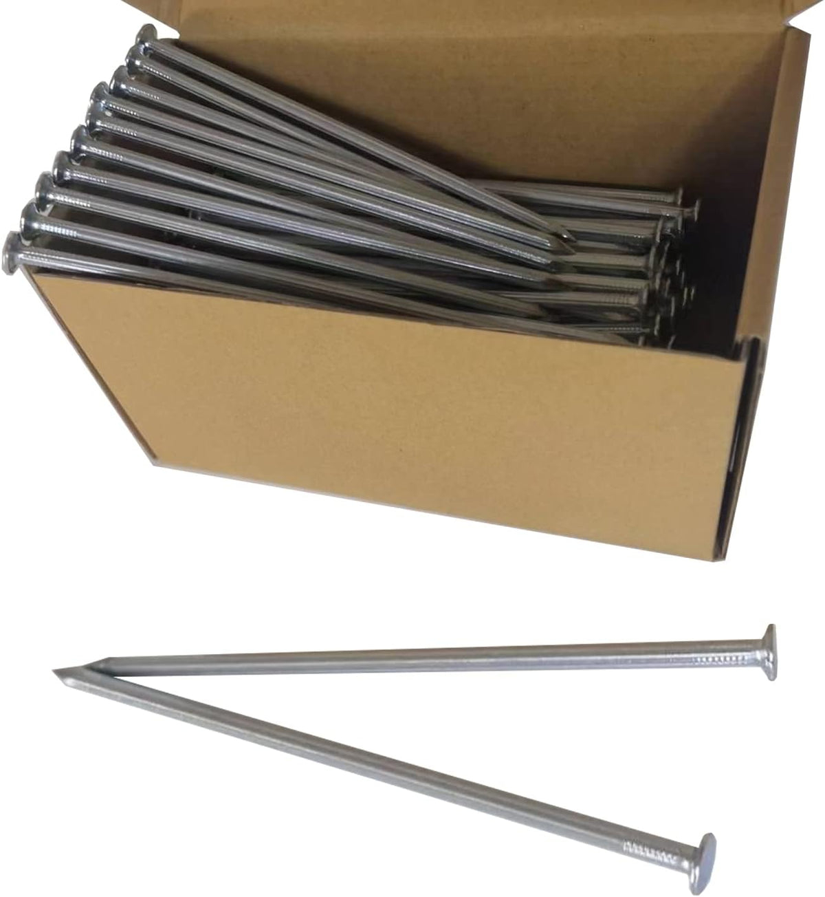 Metal Stakes, 8 Inch 100Pcs Galvanized Landscape Spikes,Garden Nails for Turf,Weed Barriers,Tent and More (100)