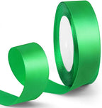 1 Inch 25 Yards Satin Ribbon Green, Solid Color Fabric Ribbon for Gift Wrapping, Wedding, Polyester Gift Ribbon for Birthday Party Decoration, Craft, Hair, Floral, Sewing