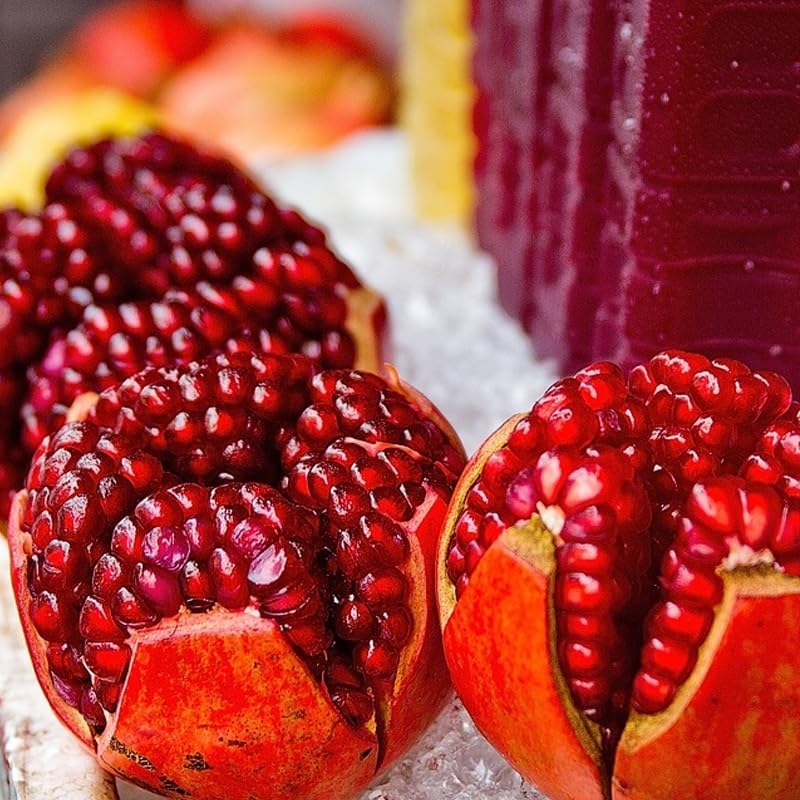 Live Pomegranate 'Wonderful' Plants (Punica Granatum 'Wonderful') - Fruit-Bearing, Drought-Tolerant, Easy to Grow (4 stevia sacs)