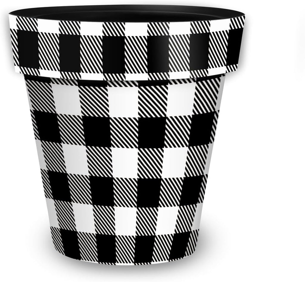 Briarwood Lane Black and White Buffalo Check Medium Planter