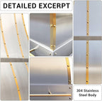 CHETTO C Stainless Steel Range Hood Cover with Quiet Vent Hood Insert Custom Handcrafted Metal Kitchen Fan with Towel Rack LED Light 36"W x21"D x42"H Brushed Stainless Steel Wall Mount