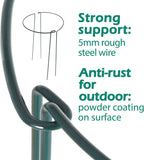 32 inch Plant Support Stakes, 10 Pack Half Round Metal Garden Plant Stake Heavy-Duty Plant Support Ring and Cage with Plant Clip & Twist Tie for Indoor and Outdoor Plants, Vegetable, Flowers