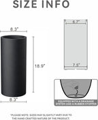 Kante 18.9 Inch Tall Cylindrical Planter, Large Round Plant Pots with Drainage Hole, Made with Concrete, Suitable for Indoor Outdoor Plants, Home Decor, Black