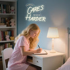 Nobody Cares Work Harder Neon Sign,Motivational Dimmable LED Light Signs for Wall Art Decor,Backdrop for Office Study Room Gym Bedroom Man Cave,Gift for Teen USB Powered（13.8"*11.9"）