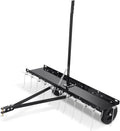 VEVOR Tow Behind Dethatcher, 40-inch Tow Dethatcher with 20 Spring Steel Tines, Lawn Dethatcher Rake for ATV or Mower, Tow Behind Lawn Rake with Lift Handle for Garden Farm Grass