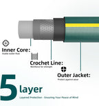 Solution4Patio Short Leader Green Garden Hose 5/8 in. x 12 ft. -Kink Free, Leakproof, Male/Female Fittings -Heavy Duty Durable Flexible Lightweight Water Pipe -Brass Aluminum Ends for Household & Yard