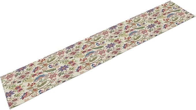 Spring Floral Table Runner, Boho Floral Pattern Natural Plant Table Decoration for Home Kitchen Restaurant Holiday Party,13in（33cm） W * 90in（229cm） L