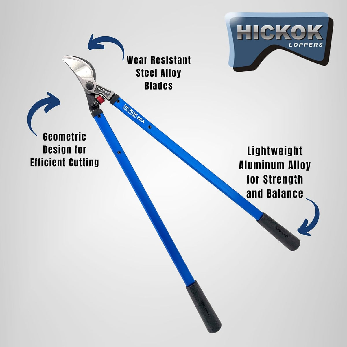 Heavy Duty Loppers for Tree Trimming – 36" Branch Cutter & Pruning Shears with Long Handle | Lightweight Aluminum Tree Trimmer | Professional-Grade Pruner Made in USA