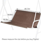 Swing Seat Cover - 600D Thickened Oxford Waterproof Chair Bench Replacement for 2/3 Seat Patio Garden Swing (Coffee, S - 45.3x18.9x18.9in)