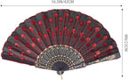 QIRMIZI 10 Pack Fabric Folding Handheld Fans, Perfect for Weddings, Parties, and Dancing,Red
