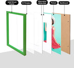 KINLINK 12x16 Picture Frame Grass Green, Solid Wood Frames with Acrylic Plexiglass for Pictures 11x14/9x12 with Mat or 12x16 without Mat, Wall Display Photo Frame, 4 Pack