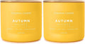 Colonial Candle Autumn Nights Scented Jar Candle, Pop of Color Collection, 3 Wick, Yellow, 14.5 oz - Up to 60 Hours Burn (Pack of 2)