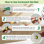 16 Pack Cockroach Gel Bait, Highly Effective Roach Killer Indoor Infestation Solution, Fast Acting Cockroach Killer Indoor Home Kitchen Use, Easy to Apply & No Mess Roach Bait, Long-Lasting