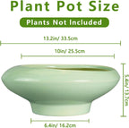Ceramic Bonsai Pots - Large Succulent Planter 13 Inch Plant Pot Indoor Succulent Pot with Drainage Hole Outdoor Planter Bonsai Tree Pot for House Home Garden Office Decor Green