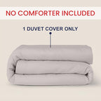 Kotton Culture 1 Pc Twin Size Duvet Cover Only -100% Egyptian Cotton Sateen 600 TC Ultra Soft Premium Durable Comforter Cover Zipper Closure & Corner Ties(Light Grey, Twin/Twin XL 68" X 90")