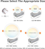 LVWIT 6 Pack 8 Ince LED Recessed Light, 18W 5CCT Ultra-Thin Dimmable Can Lights with Junction Box, High Brightness Canless Wafer Downlight for Kitchen Hallway Dining Room