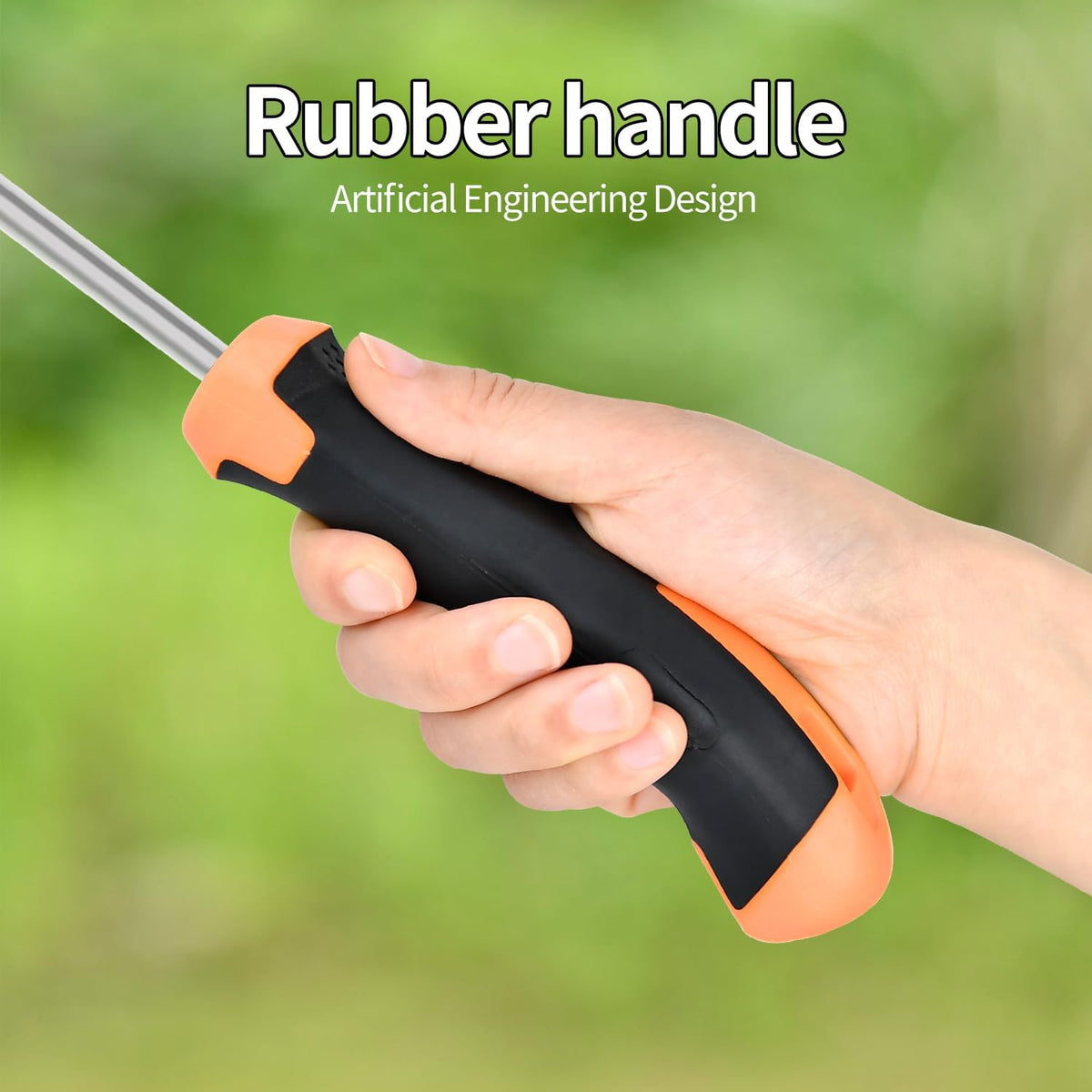 2025 Weed Puller Tool, 3 Pack New Garden Stainless Steel Weeder Tool Hand Weeder Tool,Multi-Purpose Weed Remover Tool Weeding Tools for Gardening(Rubber Handle)