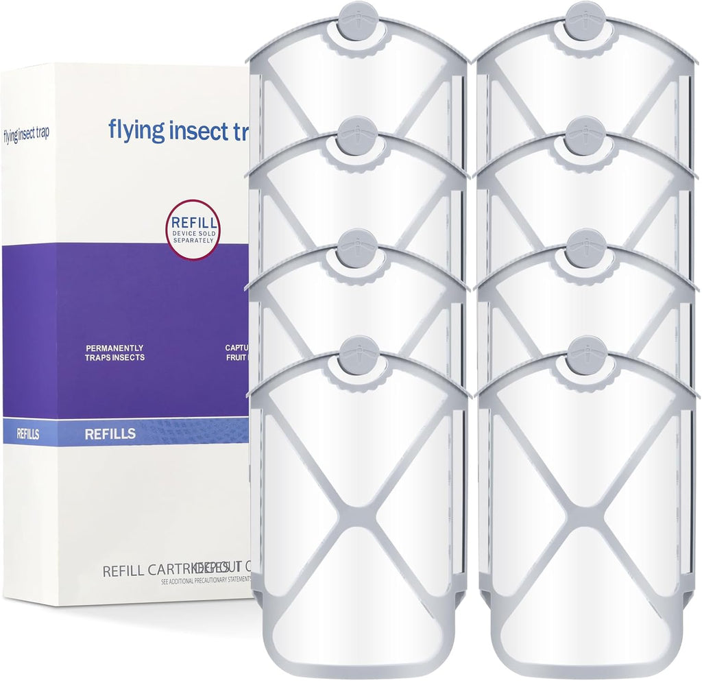 Flying Insect Trap Refills & 8 Cartridges, Compatible with ZEVOM364A Refill (8 Cartridges)