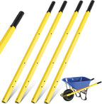 Gisafai 2 Pair Wheelbarrow Replacement Handles Kit 60 Inches Metal Wheelbarrow Handles Heavy Duty Yellow, Easy Install