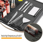 Upgrade Griddle Mat Compatible with Blackstone, Easy to Clean Silicone Grill Tools Mat, Grill Mat for Outdoor Grill, Side Shelf Mat Grill Pad (Black)