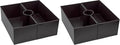 AuldHome Design Umbrella Planter for Patio Table (Black Square), w/Umbrella Hole, Enamelware Rectangular Planter Pots (Pack of 2)