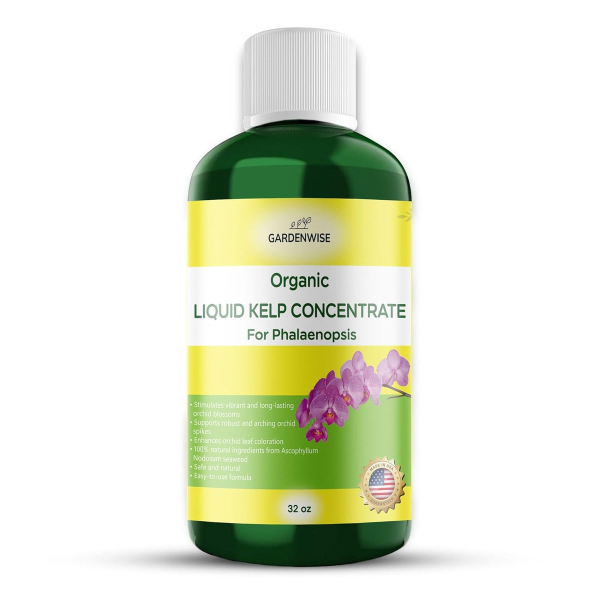 Organic Premium Kelp Seaweed Concentrate: Fertilizer for Orchid Plants; Indoor Orchid Fertilizer - Orchid Food - Orchid Plant Food (32 OZ)