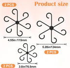 6PCS Plant Stem Support, 3 Sizes Climbing Houseplant Stem Holder, Plastic Reusable Flower Trellis Stem Hook Plant Care Growth Accessories for Flower Plants Indoor Outdoor - Black, 5.28"/4.55"/3"