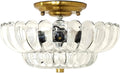Ceiling Lights Semi Flush Mount Ceiling Light White Glass Light Gold Base Modern Light Fixture for Hallway Living Room Kitchen Bedroom 3 Bulbs(Bulb Not Included)