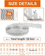 Garden Edging 33FT, Landscape Edging Borders [Extra Tall 4.9IN ] Flexible Lawn Edging Kit with 60pcs Stakes,Mini Plastic Fence for Tree Flowerbeds Grass Yard -White-2