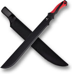 REAT Gardening Heavy Duty Machete,24" Full Tang Machete with Shaeth,Ergonomic No-Slip Handle,Machetes for Bushcraft, Outdoor Hunting, Garden Cutting Trees and Yard Work (Red)
