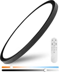 20'' Dimmable LED Flush Mount Ceiling Light with Remote Control, 2700K-6500K Color Temp Adjustable, 4200LM Ultra-Thin Flat Round Fixtures for Bedroom, Kitchen, Office, Black