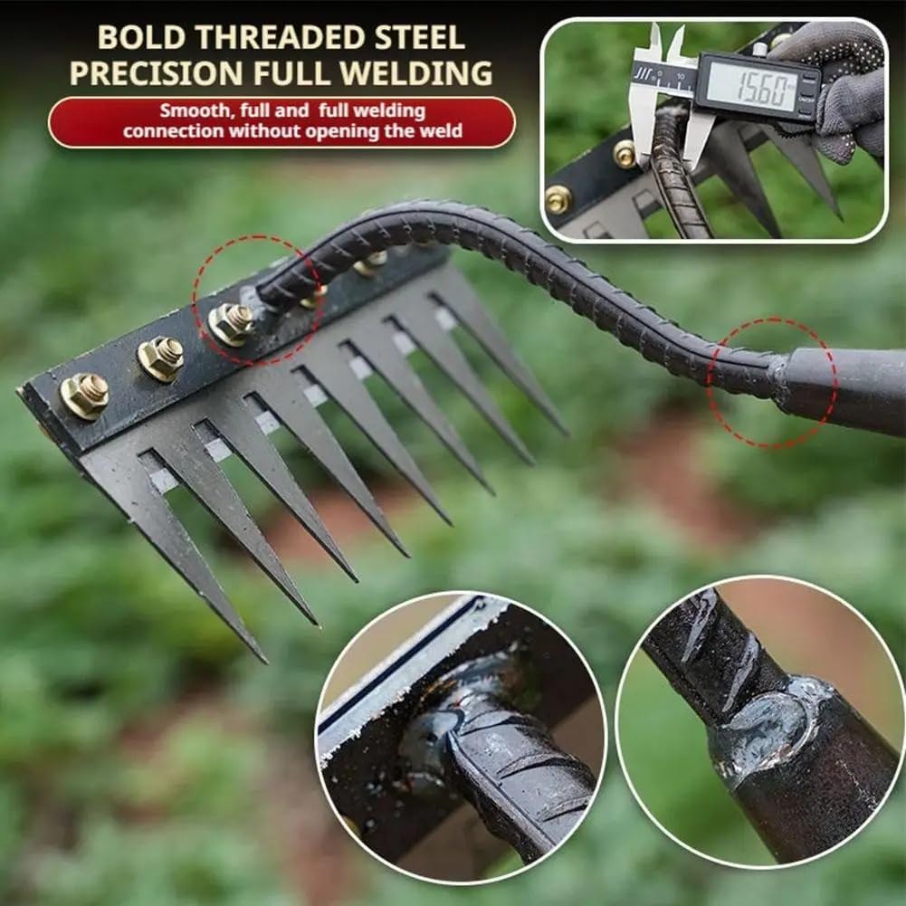 Gardenia Iron Weeding Rake, 2025 Gardenia Iron Weeding rake, Ironrake The Heavy-Duty Irons Weedings Rakes,Irons Rakes for Gardening and Weedings (5 Teeth) (8 Teeth)