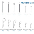 Boatsea 250Pcs Cotter Pin Assortment Kit R Clips Spring Retaining Hair Pins Assortment Kit, Including 6 Sizes 110PCS Cotter Pins and 6 Sizes 140PCS Hairpin Pins, Zinc-Plated