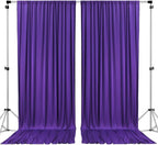 AK TRADING CO. 10 feet x 10 feet Purple IFR Polyester Backdrop Drapes Curtains Panels with Rod Pockets - Wedding Ceremony Party Home Window Decorations