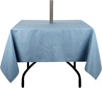 Outdoor Tablecloth Wrinkle-Free Stain Resistant Waterproof Polyester Fabric Table Cover with Umbrella Hole for Picnic/Party/Dinner/Patio Garden(60×60inch Square,Zippered,Water Blue)