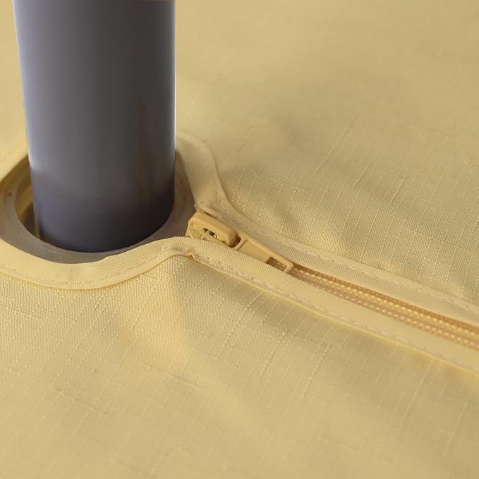 Outdoor Tablecloth Wrinkle-Free Stain Resistant Waterproof Polyester Fabric Table Cover with Zipper Umbrella Hole for Picnic/Party/Dinner/Patio Garden(60×60inch Square,Zippered,Yellow)