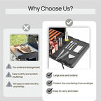 Upgrade Griddle Mat Compatible with Blackstone, Easy to Clean Silicone Grill Tools Mat, Grill Mat for Outdoor Grill, Side Shelf Mat Grill Pad (Black)
