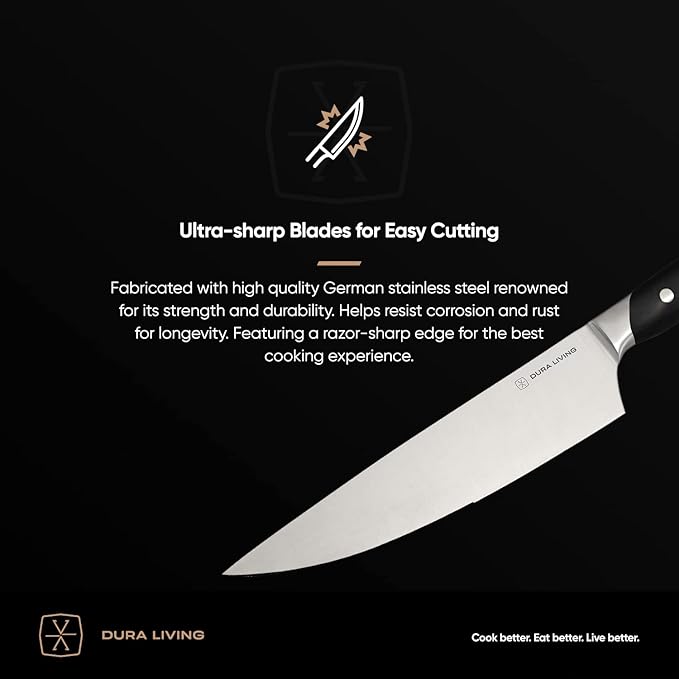 3.5-Inch Paring Knife – Ultra-Sharp German High Carbon Stainless Steel, Full Tang, Ergonomic Handle, Multipurpose Kitchen Knife for Chopping, Slicing, and Dicing, Black