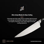 3.5-Inch Paring Knife – Ultra-Sharp German High Carbon Stainless Steel, Full Tang, Ergonomic Handle, Multipurpose Kitchen Knife for Chopping, Slicing, and Dicing, Black