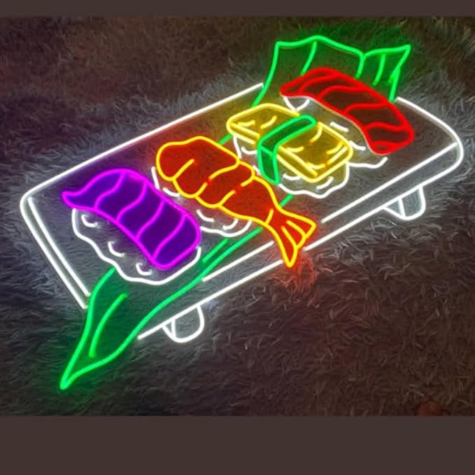 Japanese Sushi Neon Sign, Japanese Sushi Led Sign, Custom Neon Sign, Japanese Sushi Restaurant Decor, Sushi Store Art, Sushi Lover Gift Size:23inch