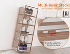 Kuject X-Large Shoe Storage Boxes Organizers for Closet 12 Pack, Fit Size 11,Clear Plastic Stackable Sneaker Containers for Entryway, Space Saving Shoe Rack,Substitute for Drawer Organize Unit, Brown